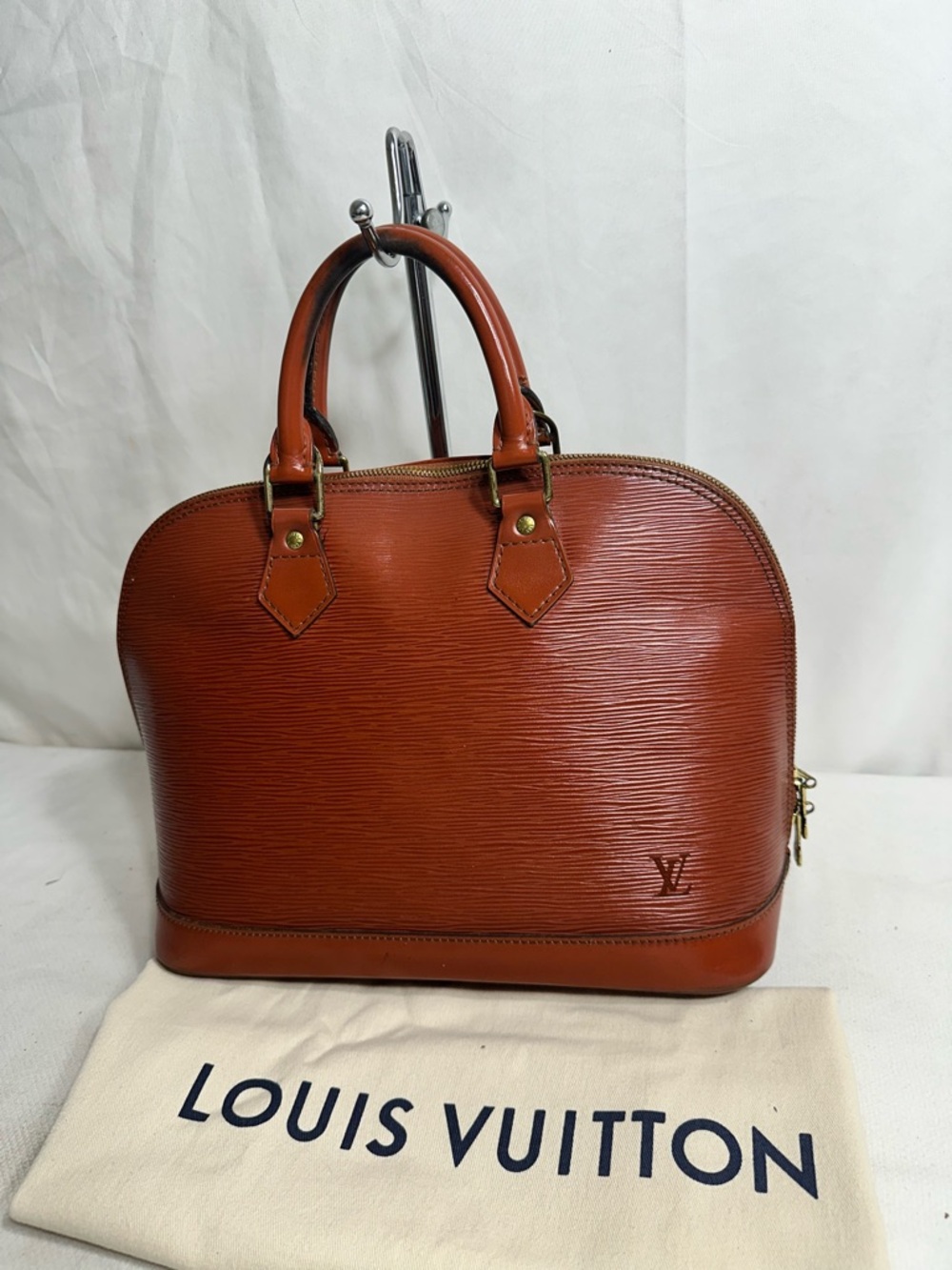 Louis Vuitton Cognac Epi Leather Alma Satchel